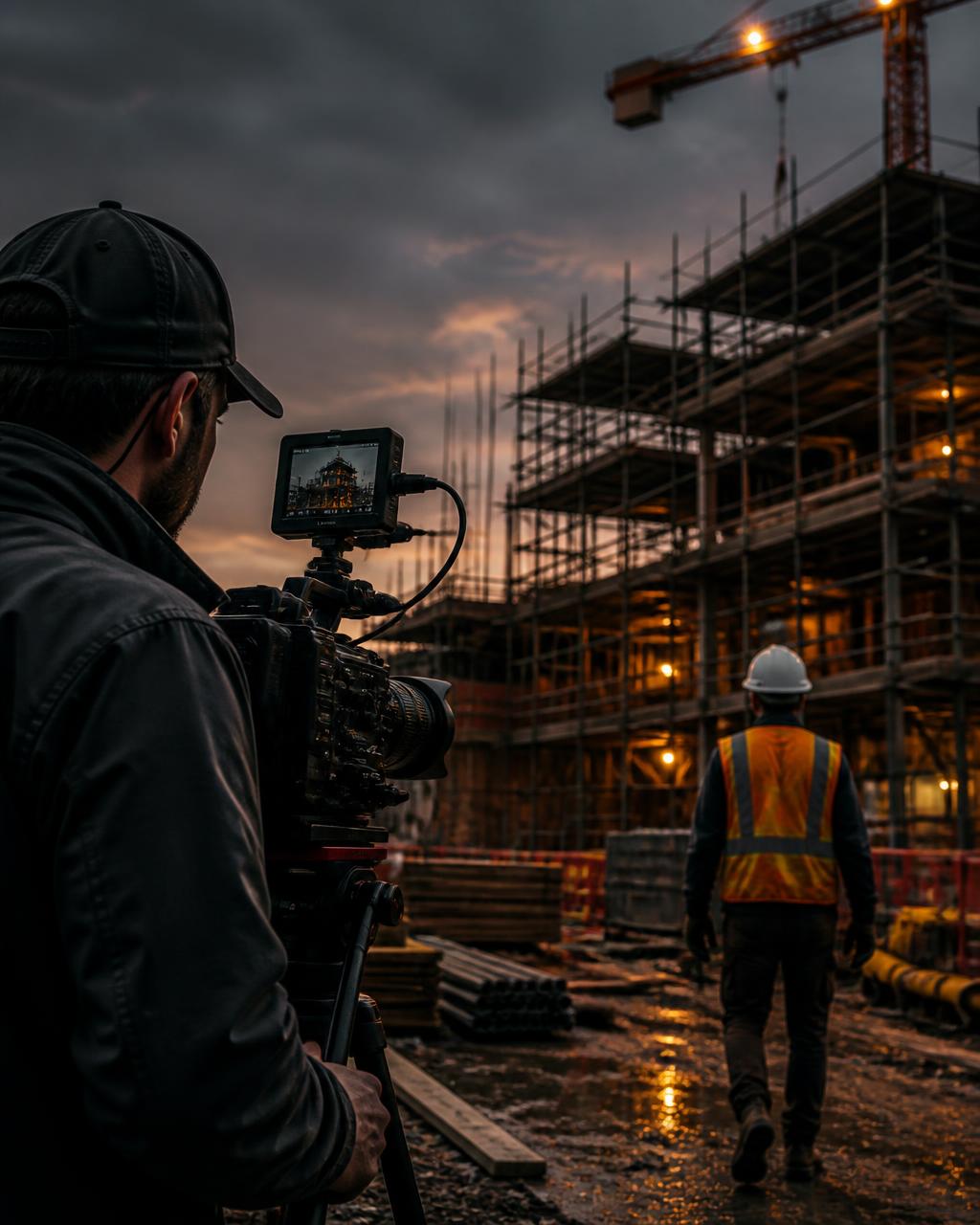 Filmagem de obra em construção civil